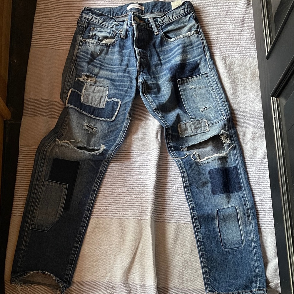 Moussy Patchwork Medium Blue Jeans - image 1
